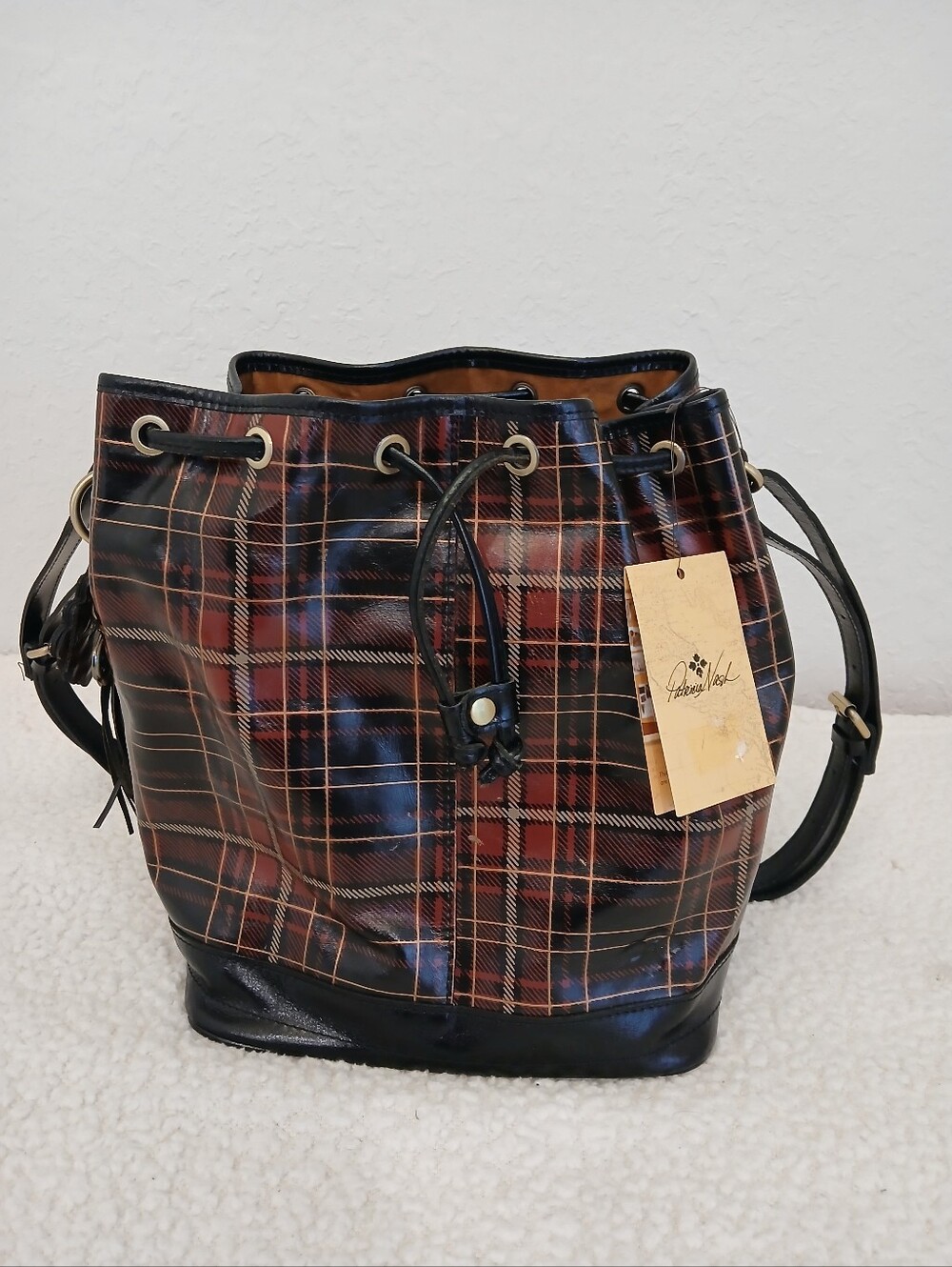 Patricia Nash Tartan Melrose Drawstring Bucket Bag NWT